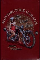 Metalen wandbord Motorcycle Garage - 20 x 30 cm