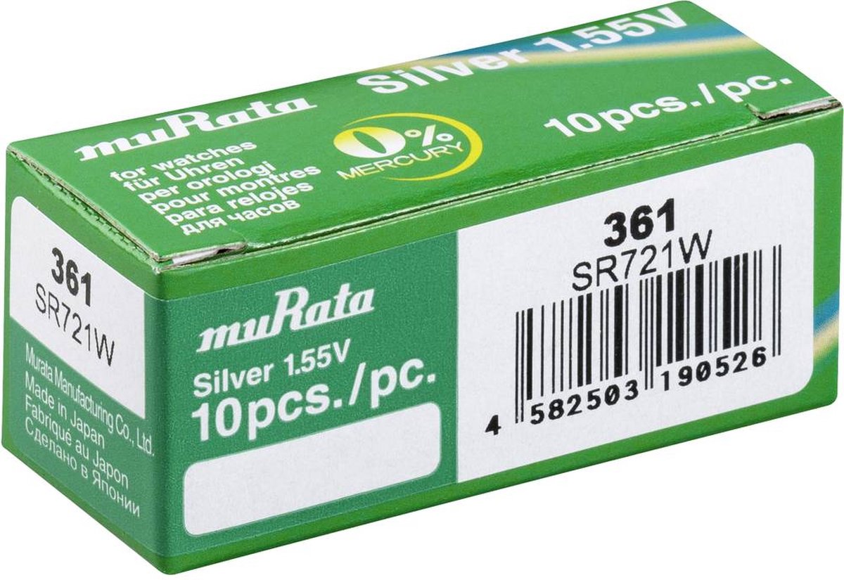 Sony Murata 361/SR721W zilver oxide knoopcel batterij