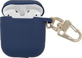 Høyde - Geschikt voor AirPods 1 / 2 - Softcase hoesje - Donkerblauw