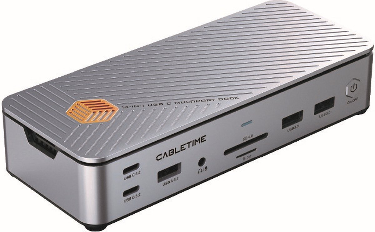 Cabletime - 8K - USB C - 15 in 1 Docking Station - 3 externe beeldschermen - ook geschikt voor MacBook Pro