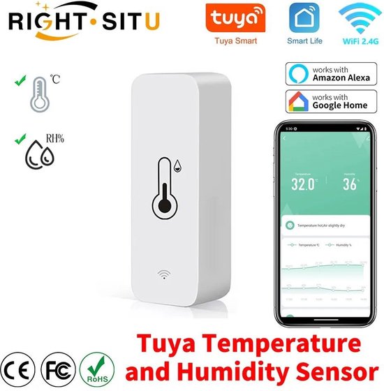 Tuya – Capteur Wifi Intelligent De Température Et D'humidité