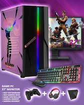 ScreenON - Complete Fortnite Gaming PC Set - X15899 - V2 ( Game PC X15899 + 27 Inch Monitor + Toetsenbord + Muis + Controller )