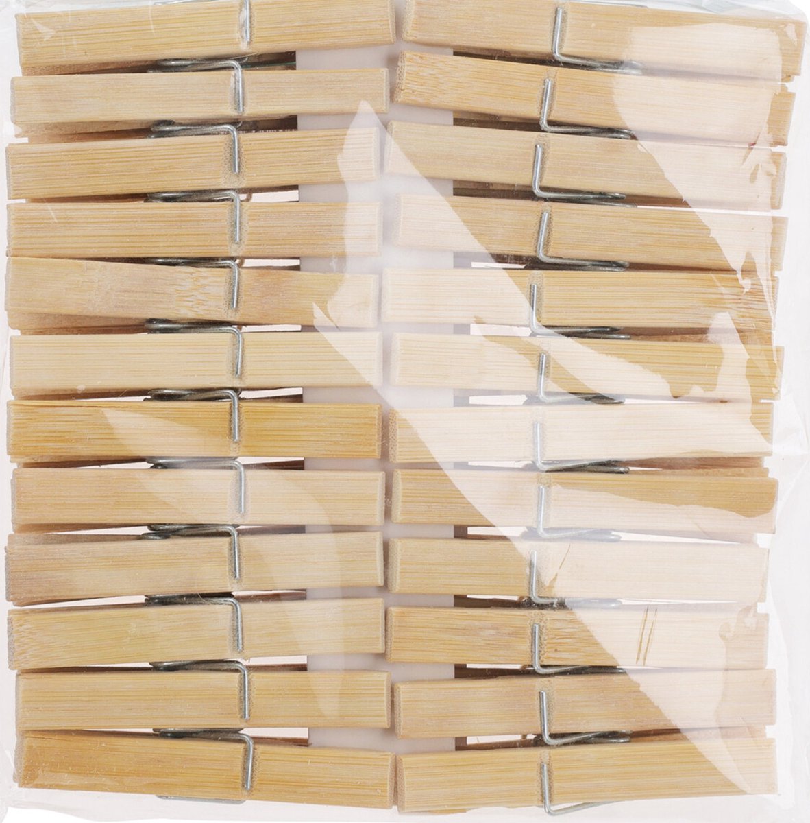 Goedkoopste Bamboe wasknijpers - 48x - hout - 7 cm