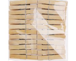 Bamboe wasknijpers - 48x - hout - 7 cm