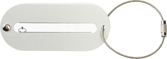 Kofferlabel Isa - zilver - 8.5 x 4 cm - reiskoffer/handbagage label