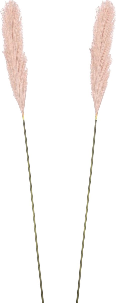 Mica Decorations Pluimgras losse steel/tak - 2x - pastel roze - 104 cm - Decoratie kunst bloemen Oudroze