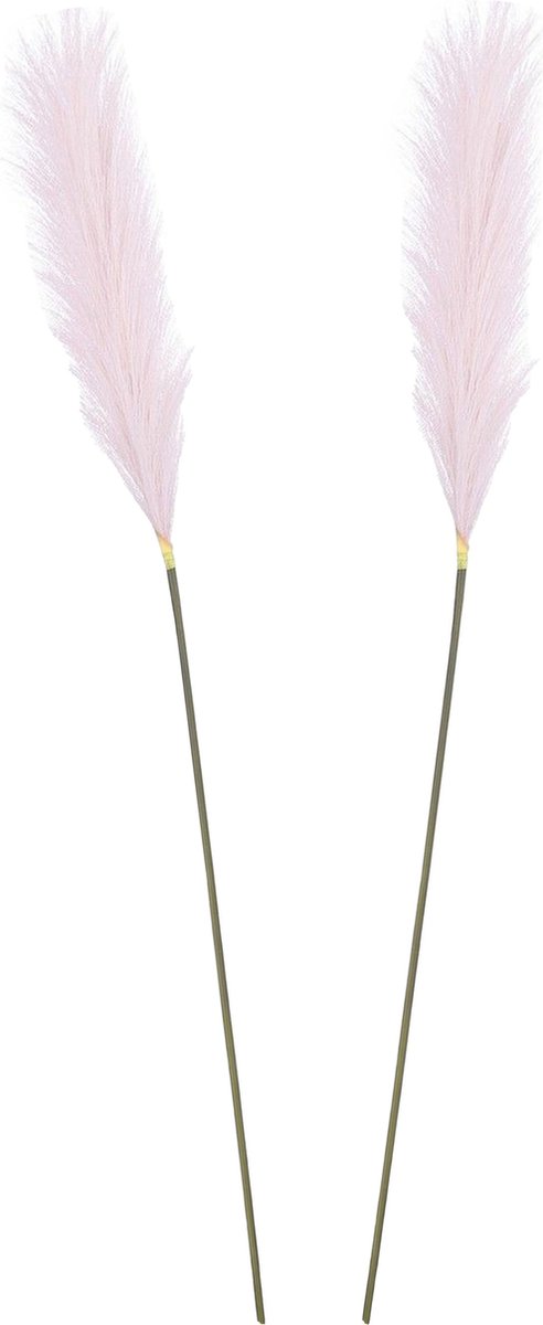Mica Decorations Pluimgras losse steel/tak - 2x - lila paars - 104 cm - Decoratie kunst bloemen
