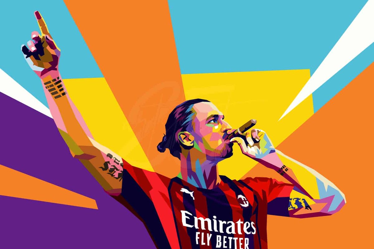 Zlatan Poster - Zlatan Ibrahimovic - Ac Milan - Zlatan Sigaar - posters - formaat 90x60cm - 422