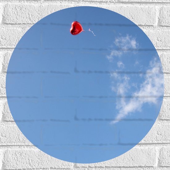Muursticker Cirkel - Lucht - Wolken - Ballon - Hart - 50x50 cm Foto op Muursticker