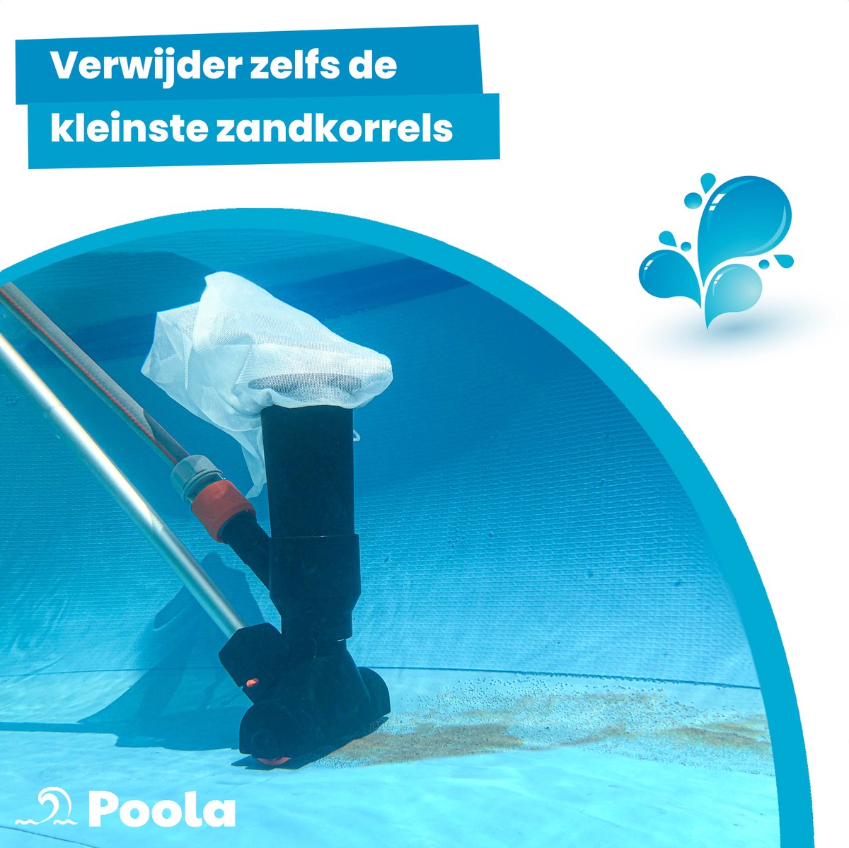 Poola Zwembad stofzuiger - Zwembad bodem reiniging - Inclusief 5-delige steel (140cm) - Bodemzuiger zwembad - Zwembadstofzuiger - Jacuzzi onderhoud - Zwart — afbeelding 3
