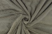 10 meter bont stof - Zacht - Zilvergrijs - Pluche stof op rol