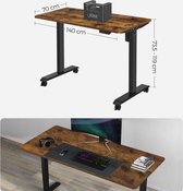 Rootz Desk - Elektrisch In Hoogte Verstelbaar Bureau - Bureau Met Geheugenfunctie - Elektrische Tafel - Dubbele Motor - Spaanplaat - Staal - Vintage Bruin-zwart - 70 x 140 x (73,5-119) cm (D x B x H)