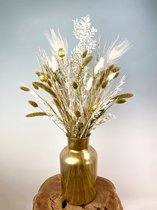 Droogbloemen boeket "Luxury Gold" exclusief vaas | 60 cm | Luxe & Sfeervol | Stijlvol en Chique voor ieder interieur