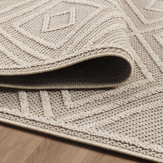 Natur Rug Basili Tapis d'Extérieur Sisal Poils Ras Intérieur et Plein air Beige - 80x250 CM