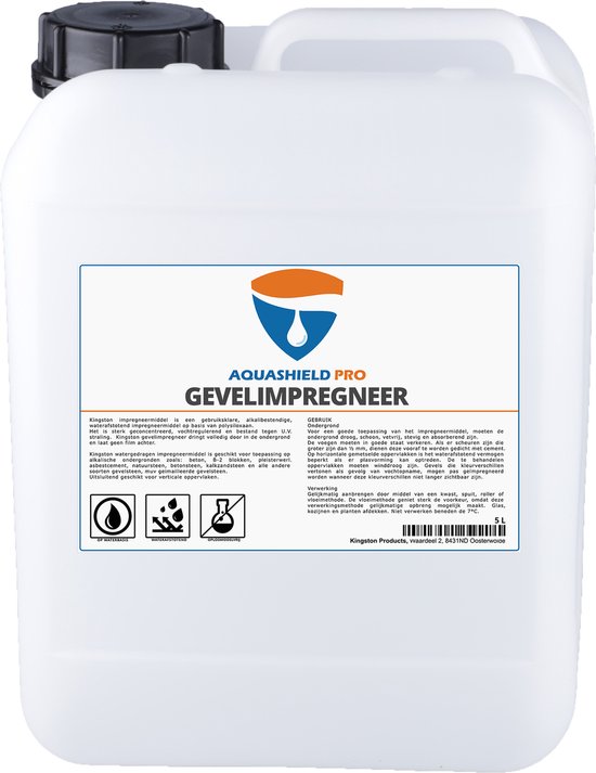 Foto: Aquashield pro gevelimpregneer can 5l watergedragen gevelimpregneermiddel uitstekende waterafstotendheid