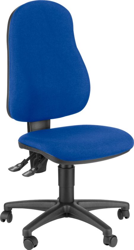 Topstar bureaustoel Point 600, permanent contactmechanisme, zonder armleuningen, doorlopende zitting, zwart of blauw