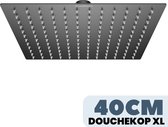 EcoRain© 30% Waterbesparende Regendouchekop Tyler 40 CM Vierkant - Hoge Druk - Universele Aansluiting - Anti-kalk Douchekop - 2 jaar garantie - Zwart