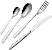 EME 6 Persoons Bestekset (24-delig) - lepels, messen, vorken en koffielepels - vaatwasserbestendig - zilver/rvs