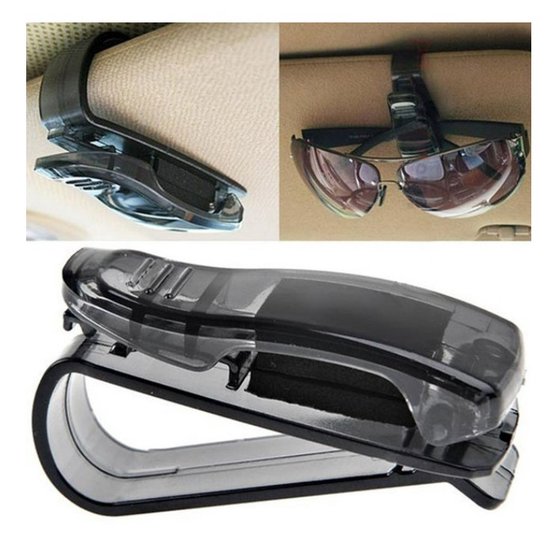 Supports de lunettes de soleil pour pare-soleil de voiture, lunettes en  cuir magnétique Clip de cintre de lunettes pour voiture