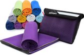 Microvezel handdoekenset, voor sauna, fitness, sport, strandhanddoek, sporthanddoek, 8 maten, 12 kleuren, violet