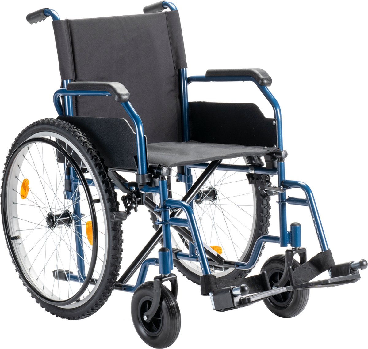 Goedkoopste Sky Offroad rolstoel met luchtbanden - Mountainbike banden - Blauw - Inklapbaar / opvouwbaar - Zitbreedte 46 cm