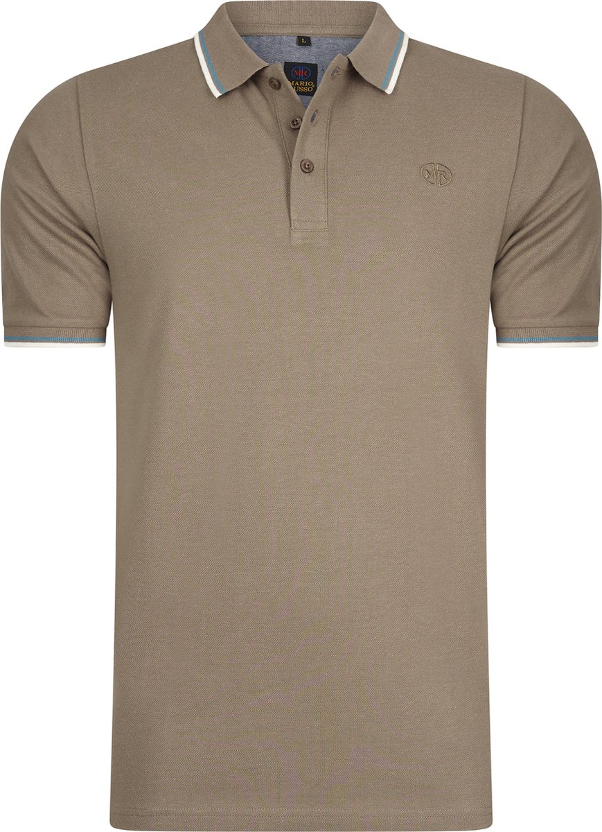 Mario Russo Polo shirt Edward - Polo Shirt Heren - Poloshirts heren - Katoen - Walnoot
