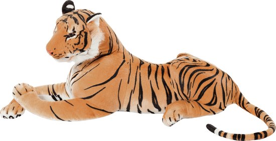 BRUBAKER XXL Tijger Knuffel Bruin 110 cm - Liggende Knuffel van BRUBAKER — afbeelding 2