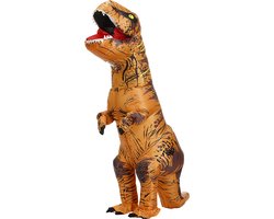 foto van Joya Kids® Opblaasbaar verkleedpak T-rex Dinosaurus | Dinosaurus kostuum pak | Dinopak volwassenen | Carnaval verkleed pak 152 158 maat