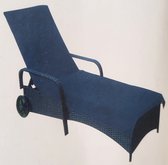 Kussenbeschermer ligbed donkerblauw 80x200 cm - badstof stoelhoes voor ligbed - Tuinstoel - Strandstoel - Stoel - Stoelbeschermer - Tuinstoelhoes