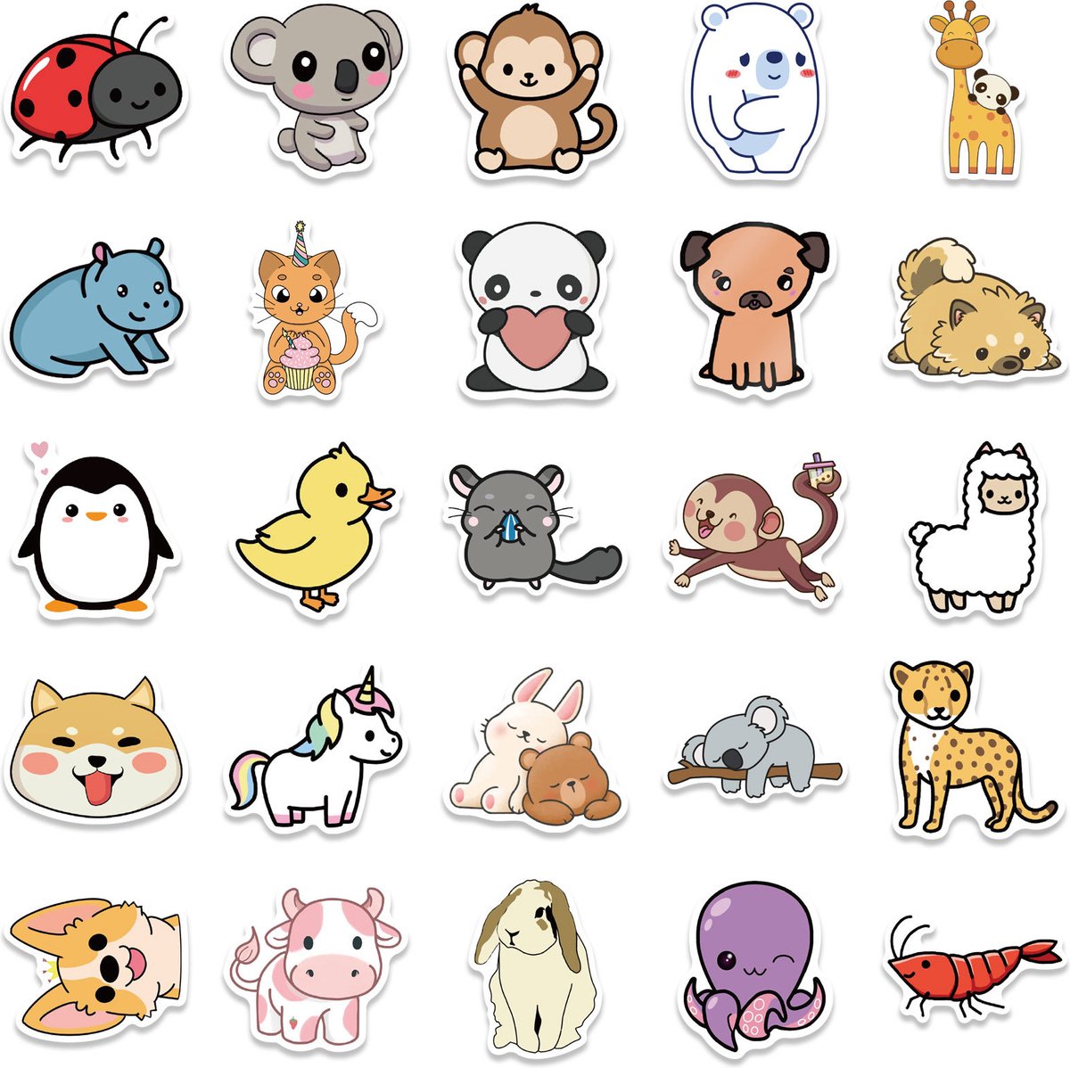 Schattige Dieren Stickers 50 Stuks - Animals Stickers — afbeelding 5