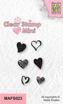 MAFS023 - Nellie Snellen Clear Stamp Hearts 2 - stempel mini harten - hart & hartjes - little stamps
