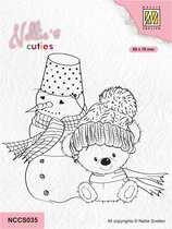 NCCS035 Nellie Snellen Nellie's Cuties Clearstamp Winterfriends - stempel winter vrienden - vriend
