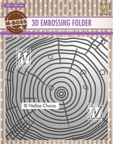 EF3D022 - Nellie Snellen 3D Embossing Folder textuur - boomstamschijf - embossingfolder boomringen - boomstam