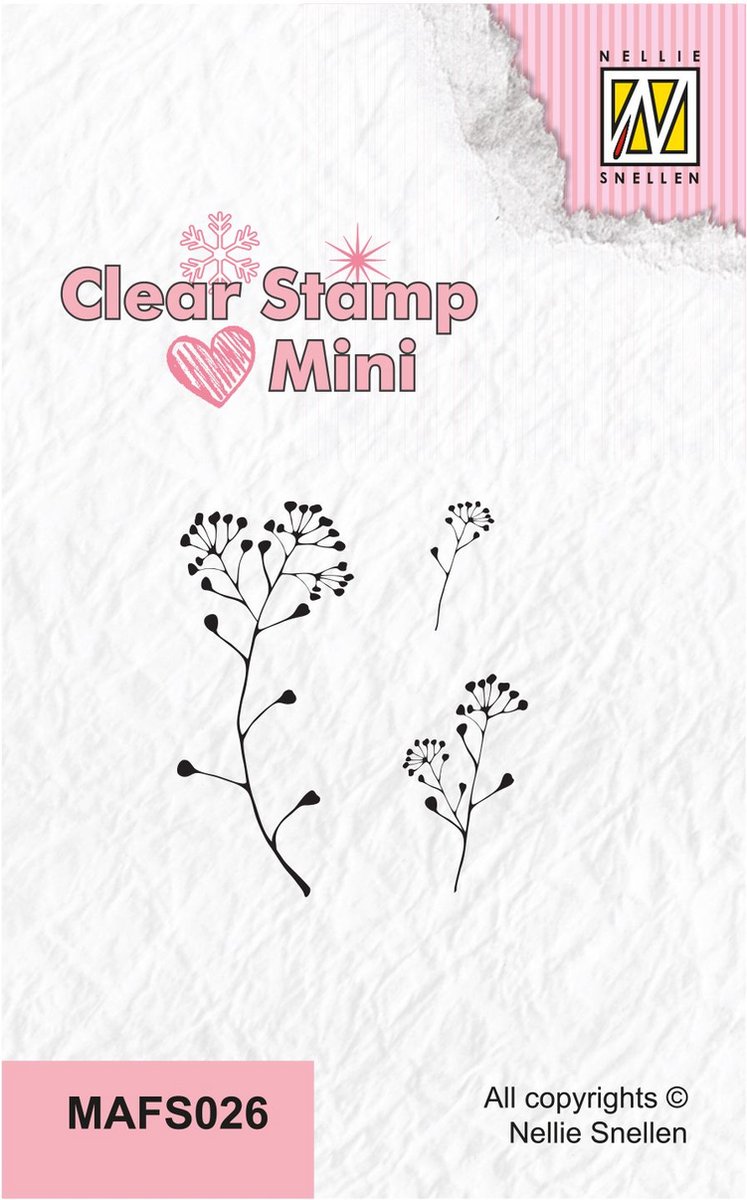 MAFS026 Nellie Snellen Mini Clearstamp - 3 Stempels - Embellifers Branch - herderstasje