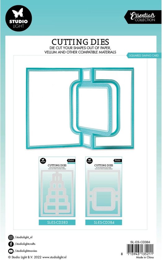 Studio Light Essentials Collection Cutting Dies Squared Swing Card SL ...
