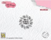 DTCS032 Clear Stamp Nellie Snellen - tekst - 100% Handmade - stempel rond - krans wilde bloemen - tekststempel handgemaakt