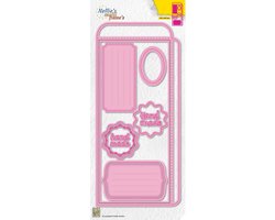 MFD143 snijmal Nellie Snellen - Slimlines envelope - envelop voor rechthoekige kaarten - met labels en etiketten