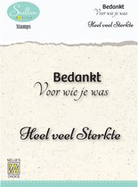 DCTCS004 Dutch condeolance clear stamps - Nellie Snellen teksten sentiments - Bedankt Voor wie je was Heel veel sterkte