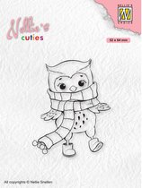 NCCS013 - Nellie Snellen clearstamp - Nellies Cuties - uil met lang gebreide sjaal - handmade - kerst - breiwerk