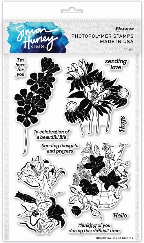 Ranger Simon Hurley Create. Photopolymer Stamps Inked Blooms | bol