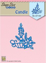 SDB067 Nellie Snellen snijmal - Shape Dies Blue Christmas candle - kerststukje kaarsen kerstmis