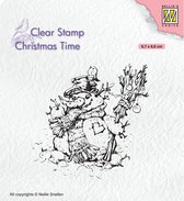 CT034 Clearstamp Nellie Snellen Christmas time Snowman - stempel kerstmis - sneeuwman - cute snowman