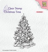 CT035 Clearstamp Nellie Snellen Christmas time tree - stempel kerstmis kerstboom - 1 stuks 5 x 7,9 cm