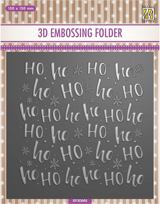 EF3D065 Nellie Snellen Ho Ho 3D Embossing Folder christmas