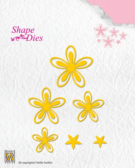 SD126 Snijmal bloem opengewerkt Nellie Snellen Shape die - bloemen - flowers & stars