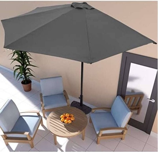 Parasol - Half Rond - Balkonparasol - 250 cm - Antraciet van Pro Garden — afbeelding 4