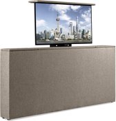 Bedonderdeel - Soft bedden TV-Lift meubel Voetbord - Max. 43 inch TV - 160 breed x85x21 - lederlook taupe