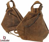 Landleder "Old School" Lederen City bag - Rugzak - Western Type - Vintage Bruin - (afmeting : 25 x 12 x 33 cm.)