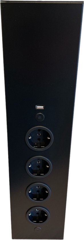 Energiezuil Thebo kleur zwart met USB-A lader