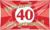 XXL 40 Jaar Getrouwd Gevelvlag - Decoratie Versiering - Feestversiering - Rood